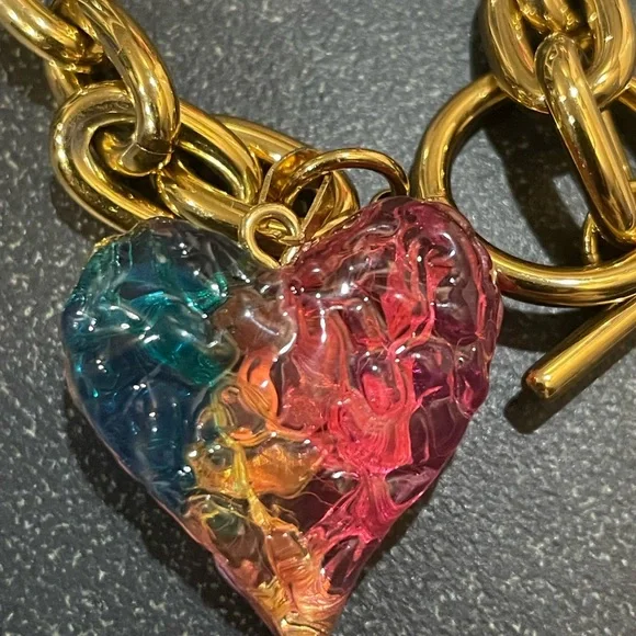CHANEL Gold and Multicolor Heart Necklace - Picture 2 of 4